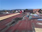 Mechanicky kotvená strecha – Obchodný dom MG Market – rekonštrukcia, Trenčianska Teplá